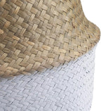 Seagrass Plant Basket with Handles Natural Woven Storage Baskets (White L(9.5" D x 11" H))