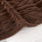 YUSOKI Queen Size Blanket Single Layer,Weight(4.4lb),370GMS-3D Stylish Design for Gift Home Decor (Brown,90"x90")