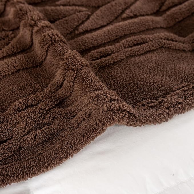 YUSOKI Queen Size Blanket Single Layer,Weight(4.4lb),370GMS-3D Stylish Design for Gift Home Decor (Brown,90"x90")