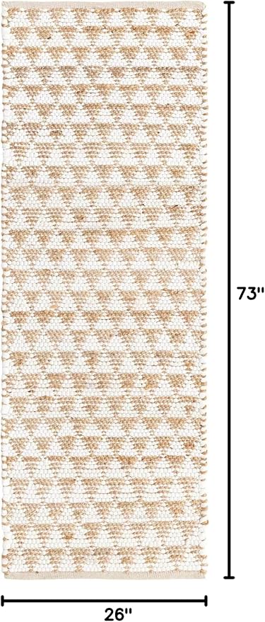 Unique Loom Chindi Jute Collection Area Rug (2' 2" x 6' 1" Runner, White/ Natural)