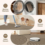 Outdoor Rug 4x6, Easy Jute Rug Non-Slip Indoor Outdoor Carpet, Washable Floor Mat Modern Black Striped Area Rug for Living Room, Bedroom, Patio, Dining Room, Office Area, Brown