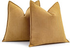 MIULEE Pack of 2 Mustard Yellow Decorative Pillow Covers 16x16 Inch Soft Chenille Luxurious Couch Throw Pillows Farmhouse Cushion Covers with Elegant Design for Sofa Bedroom Living Room Spring Decor