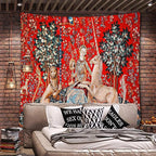 FEASRT Wild Animal Psychedelic Bohemian Tapestry, 40x30 Inches Soft Flannelette, for Living Room Royal Historical Decor