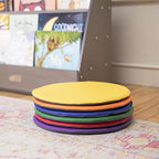 ECR4Kids SoftZone Colorful Floor Pads, Round, Flexible Seating, Assorted, 6-Piece