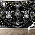 KJHL Skull Tapestry Black and White Skeleton Lovers Tapestries Aesthetic Large Gothic Butterfly Wall Hanging for Bedroom Living Room 59ʺ x 79ʺ