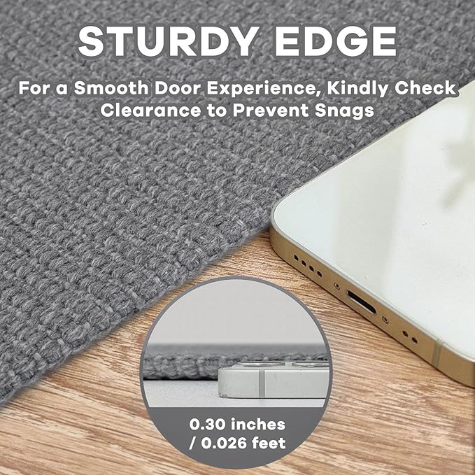 EARTHALL Long Runner Rug 3x12 Ft Washable Runners for Hallways Cotton Non Slip Entryway Runner Braided Kitchen Runner Indoor Outdoor Carpet Runners for Entryway, Hall, Foyers, Charcoal Gray
