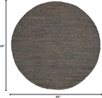 SAFAVIEH Natural Fiber Collection Area Rug - 8' Round, Charcoal, Handmade Jute, Braided Woven Design, Ideal for Living Room, Bedroom (NF212C)