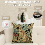 Charlotte Home Furnishings Throw Pillow Covers Decorative Boho Pillow Covers for Couch Living Room Brown Hare Square Cushion Cases 18x18 in European Cotton Jacquard Woven for Cozy Bedroom Decor