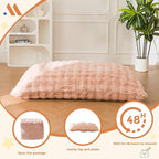 MAXYOYO 3 in 1 Kids Bean Bag Chair Bed, Child Floor Sofa for Gaming, Reading, Convertible Bean Bag Floor Cushion with Machine Washable Cover for Living Room Bedroom, Pink