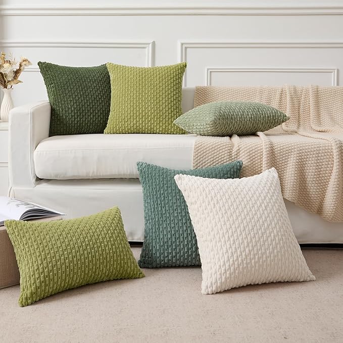 Kevin Textile 12x20 Inch Pillow Cover 1 Pack Boho Decorative Soft Striped Corduroy Lumbar Farmhouse Color Accent Rectangle Cushion Case for Living Room Couch Sofa Bed, Teal Green