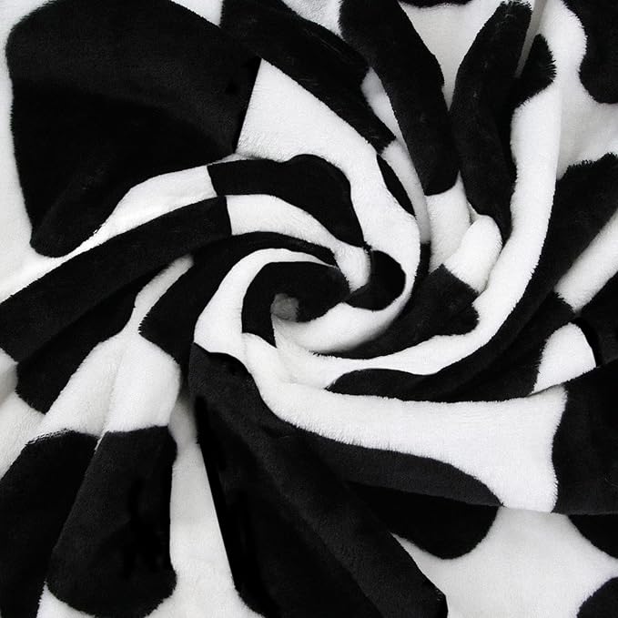 MACEVIA Cow Print California King Blanket for Bed, Flannel Fleece Big Soft Blanket, Huge Blankets 120"x120" Cozy Warm Comfort, Extra Large Plush Giant for Travel Camping 260GSM (Dairy Cow)