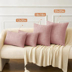 MIULEE Pack of 2 Couch Valentines Throw Pillow Covers 12x20 Inch Soft Spring Blush Pink Chenille Lumbar Pillow Covers for Sofa Living Room Solid Dyed Cases