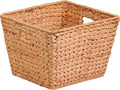Honey-Can-Do Water Hyacinth Storage Baskets - Durable Wicker Basket with Handle for Organizing Home Essentials, Ideal for Pantry Organizers and Storage & Blanket Basket, Large, 15"x15"x12", Natural