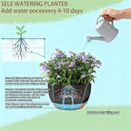 Set of 4-8 Inch Self Watering Hanging Planters for Indoor Outdoor，Hanging Plant Pots with Drainage & Removable Tray, Hanging Pots Holder for Ivy, Pothos, Ferns, Balcony & Patio, Black Brown