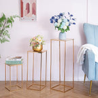 Gold Metal Cube Vase Stand for Wedding Centerpieces, 31.5in Tall, 10 Pcs