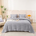YUSOKI Queen Size Blanket Single Layer,Weight(4.4lb),370GMS-3D Stylish Design for Gift Home Decor (Light Grey,90"x90")