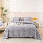 YUSOKI Twin XL Blanket Single Layer,Weight(3.1lb),370GMS-3D Stylish Design for Gift Home Decor (Light Grey,65"x90")