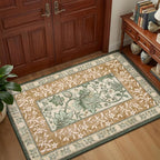 GarveeHome Terracotta Olive Sage Green Washable 5x7 Area Rugs, Botanical Grove Vintage Cottage core Non-Slip Rug for Bedroom Living Room Nursery Kitchen Low-Pile Retro Carpet