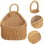 DOITOOL Woven Hanging Storage Basket 9.64X7.48X3.93In Kitchen Wall Basket for Ginger Garlic Onion Storage and Decorative Organization