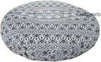 Large Indian Mandala Round Floor Cushion Cover Room Decor Cotton Pillow Sham Bohemian Ottoman Pouf Cover Outdoor Cushion Cover Pet Dog Bed Cover Beach Throws Footstool