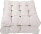 Meditation Floor Pillow Set of 2,Memory Foam Meditation Floor Cushions for Adults Sitting, Large Square Thickened Seat Cushion for Yoga, Tatami Living Room (2, Beige)