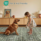 Lofus 10x14 Area Rug for Living Room,Green Washable Large Rugs with Non-Slip Backing,Soft Boho Carpets for Bedroom Dining Room Home Office Indoor Nursery
