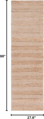 SAFAVIEH Natural Fiber Collection Runner Rug - 2'3" x 8', Ivory & Natural, Handmade Boho Farmhouse Rustic Jute & Cotton Jute, Ideal for High Traffic Areas in Living Room, Bedroom (NFB654A)