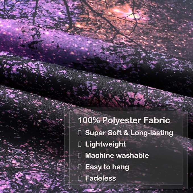 Miytal Blacklight Starry Sky Tapestry, Fantasy Forest Space Galaxy Night Nature Scenery Wall Hanging Tapestry, Aesthetic Landscape Wall Art Tapestries for Bedroom, Living Room - 59.1" x 80"