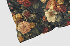 Black Floral Throw Blanket, Vintage Dark Flower Blanket for Bed Sofa Travel and Camping Flannel Blanket Gift, Super Soft Cozy Fluffy Plush Blanket for All Seasons, 50" x 60"