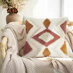 Merrycolor Boho Throw Pillow Covers 20x20 with Tassels, Decorative Pillow Covers Woven Tufted Bohemian Pillow Covers for Couch Sofa Bedroom Living Room