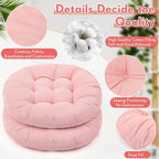 Jerify Floor Pillow Cushions Large Round Square Large Meditation Floor Pillow for Classroom Adult Meditation Picnic Party Seating Learning Daycare School(Round,Pink,4 Pcs)