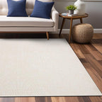 Easy Jute Rugs 5x7 White Color Living Room Indoor Outdoor Area Rug for Patio Farmhouse and Kitchen Rug High Traffic Easy to Clean Washable Solid Boho Woven Design Outside Carpet (5 x 7)
