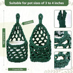 Macrame Wall Plant Hanger, Hanging Planter Basket Holder, Wall Planters for Indoor Plants, for Up to 4 Inch Pot (Green, 4-Inch)
