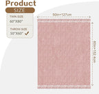 Chenille Throw Blanket for Couch with Tassels,50"X60" Soft Cozy Lightweight Knitted Boho Decorative Blankets for Bed and Sofa,Pink