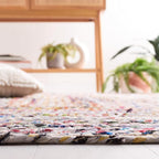 SAFAVIEH Cape Cod Collection Runner Rug - 2'3" x 6', Beige & Multi, Handmade Jute & Cotton, Woven Braided Design (CAP202B)