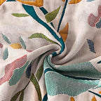 Boho Blanket for Bed 100% Cotton Bohemian Throw Blankets Ultra Soft Woven Muslin Decorative Blankets All Seasons Vintage Quilt Knitted Blanket for Sofa Chair(Yellow, 50"x60")