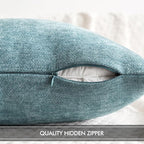 MIULEE Pack of 2 Blue Gray Decorative Pillow Covers 20x20 Inch Soft Chenille Couch Spring Throw Pillows Farmhouse Cushion Covers for Home Decor Sofa Bedroom Living Room