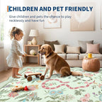 GarveeHome Washable 8x10 Rug for Bedroom Rugs Modern Area Rug Non-Slip Low Pile Dorm Home Carpet Stain-Resistant Flower Rug for Dining Room Kids Room Living Room
