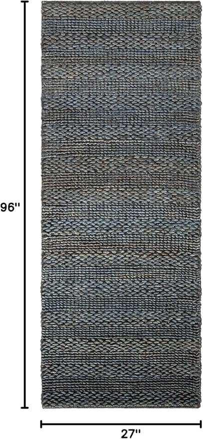 SAFAVIEH Natural Fiber Collection Runner Rug - 2'3" x 8', Grey, Handmade Jute, Braided Woven Design, Ideal for Living Room, Bedroom (NF212G)