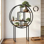 OFFICEROO Indoor Plant Stand 4ft 3in – Modern Asian Inspiration Moon Plant Stand, Circle Plant Shelf
