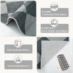 Beeiva Checkered Print Hallway Rug 2x6, Ultra Thin Kitchen Rug Runner Non Slip Washable Carpet Runners for Hallway 6ft, Modern Diamond Stain Resistant Floor Carpet for Bathroom Bedroom Entryway