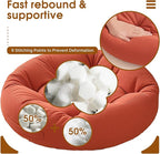 4Pcs Floor Pillows for Adults, 22x22x6 Inch Meditation Cushions, Large Round Sitting Cushion Living Room Memory Foam Pillow for Sitting (4, Orange, 22x22x6 Inch)