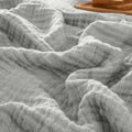 PHF 100% Cotton Muslin Blanket King Size 108"x90", 4-Layer Lightweight Gauze Throw, Breathable Cloud-Soft Minimalist Blanket for Bed, Couch, Camping & Baby, Light Grey, Ideal Gift