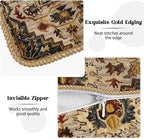 KSLIDS Boho Brown Soft Velvet Throw Pillow Covers Set of 2 Vintage Bohemian Rug Carpet Decorative Pillow Covers 18x18 Inch Antique Ethnic Pillow Case for Sofa Couch Living Room Home Decor