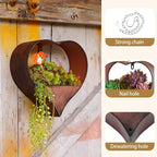 Metal Hanging Planters for Indoor & Outdoor Plants - Heart Shaped Planters for Wall or Window,Garden Patio or Indoor Decor for Women(Cooper)