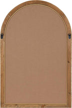 Kate and Laurel Rahfy Boho Arch Rattan Mirror; 20x30; Natural Wood; Decorative Wooden Mirror with Authentic Rattan Frame for Bohemian Wall Decor