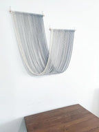 QULBUJ Dip Dye Large Macrame Wall Hanging Tie-Dye Yarn Tapestry Home Boho Wall Decor Ombre Art Headboard Bedroom Living Room 52" Wx34 L,Grey