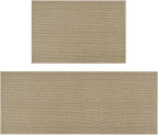Artoid Mode Washable Non Slip Kitchen Rugs and Mats Set of 2, Rubber Backing Absorbent Kitchen Mats for Floor Front of Sink - 24x35 and 24x60 Inch