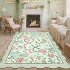 GarveeHome Washable 8x10 Rug for Bedroom Rugs Modern Area Rug Non-Slip Low Pile Dorm Home Carpet Stain-Resistant Flower Rug for Dining Room Kids Room Living Room