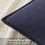 MIULEE Decorative Linen Pillow Covers 18x18 Inch Navy Boho Farmhouse Neutral Couch Throw Pillows for Bed Pack of 2 Accent Modern Pillowcase Summer Sofa Livingroom Home Decor